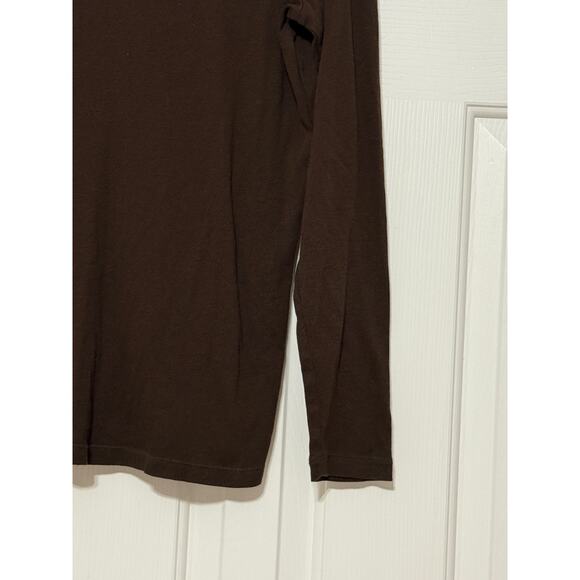 Women's Eddie Bauer Long Sleeve Knit T-Shirt, Chocolate Brown Size XXL - Picture 3 of 5